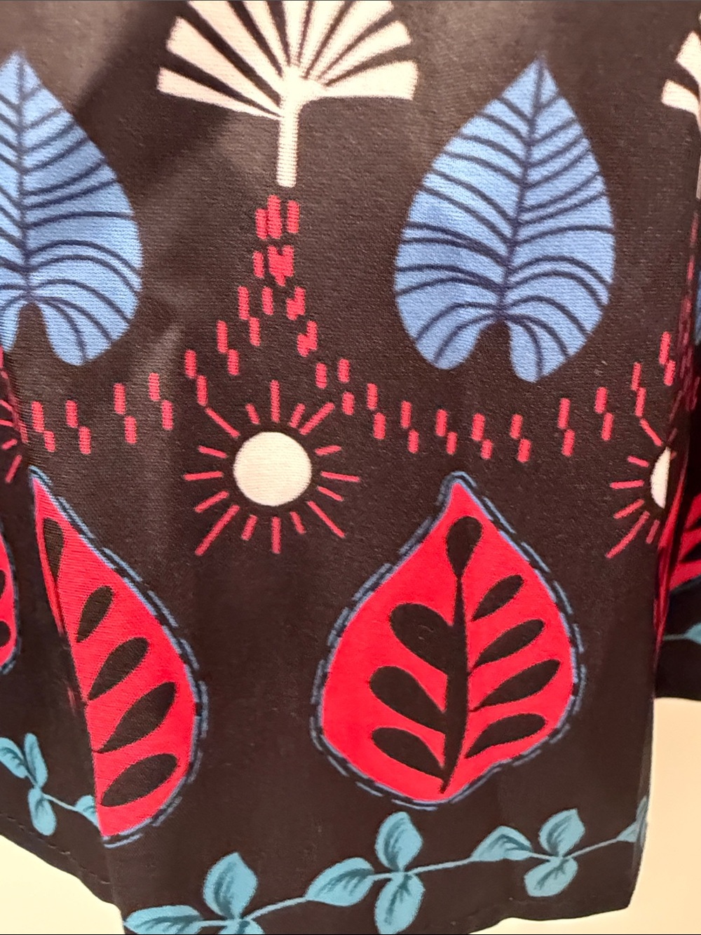 Maxi Sundress with Pink & Navy Leaf Print - Picture 8 of 12